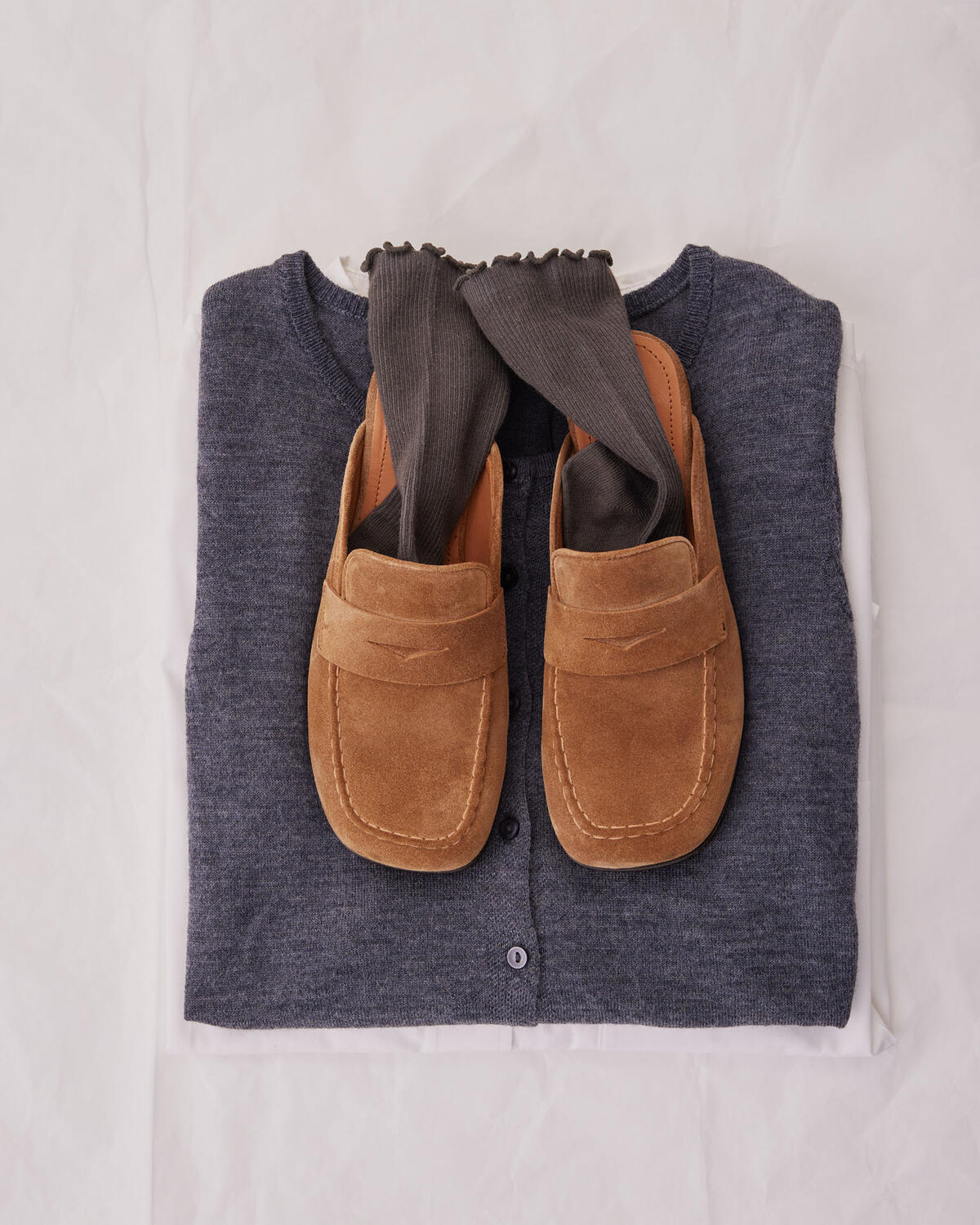 A8451 ruskind slipper loafers - Cuoio Babysilk Suede 554